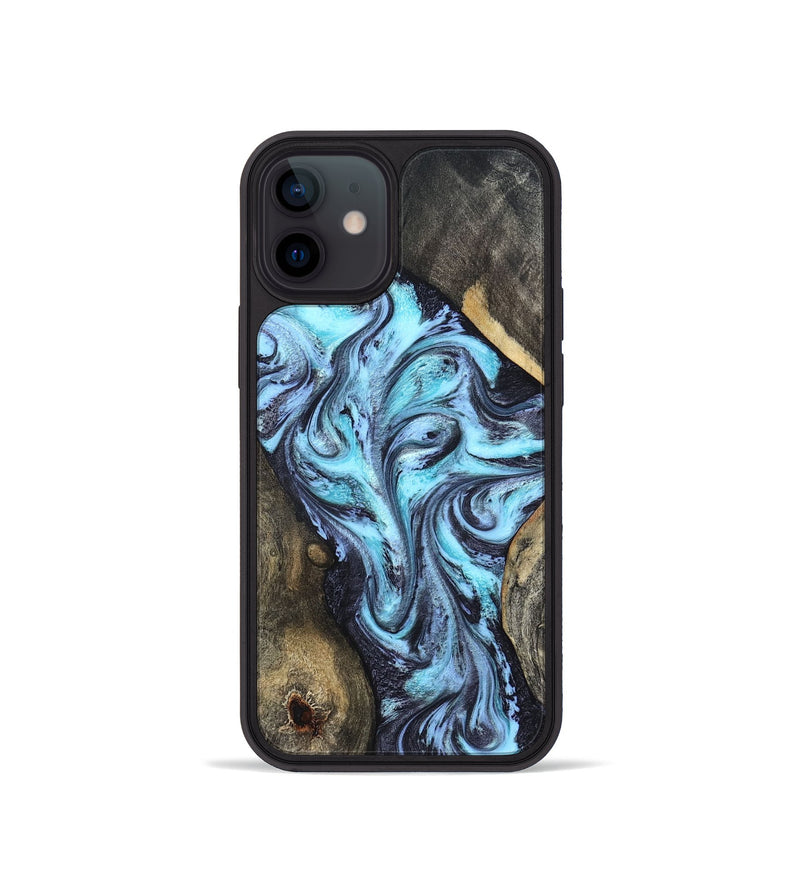 iPhone 12 mini Wood Phone Case - Mervin (Blue, 824236)