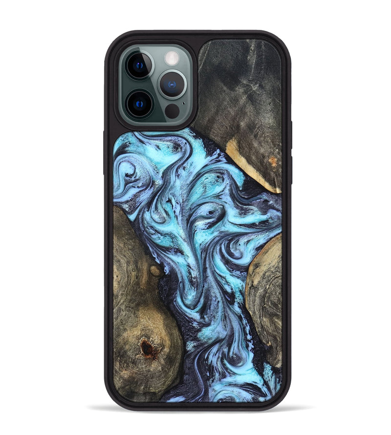 iPhone 12 Pro Max Wood Phone Case - Mervin (Blue, 824236)