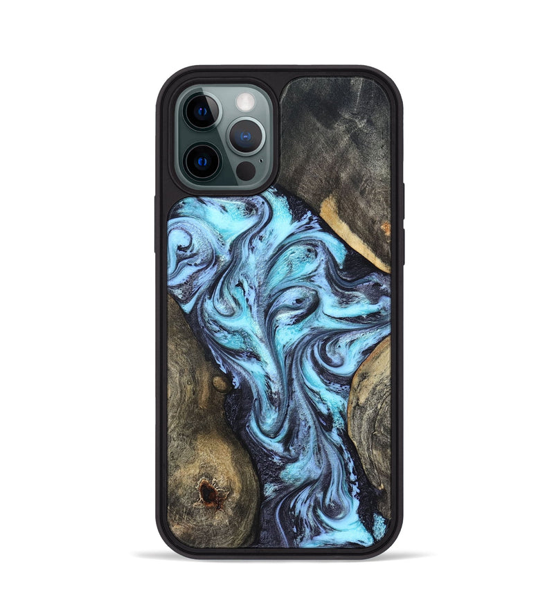 iPhone 12 Pro Wood Phone Case - Mervin (Blue, 824236)