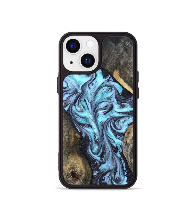 iPhone 13 mini Wood Phone Case - Mervin (Blue, 824236)