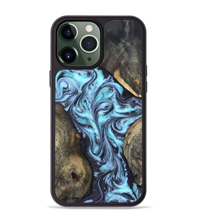 iPhone 13 Pro Max Wood Phone Case - Mervin (Blue, 824236)