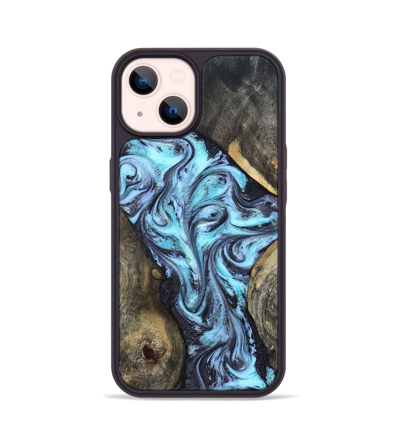 iPhone 14 Wood Phone Case - Mervin (Blue, 824236)