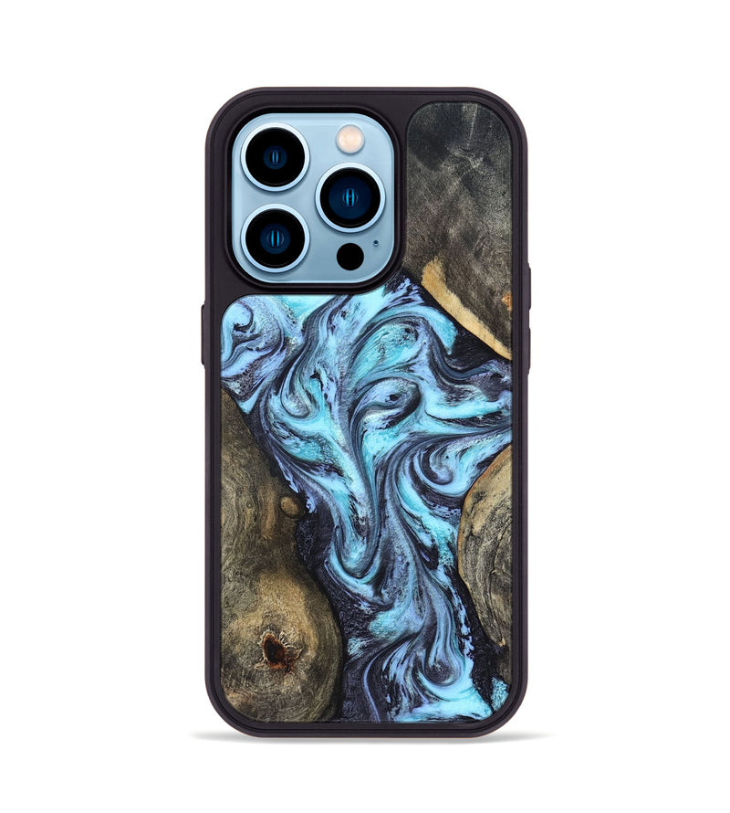iPhone 14 Pro Wood Phone Case - Mervin (Blue, 824236)