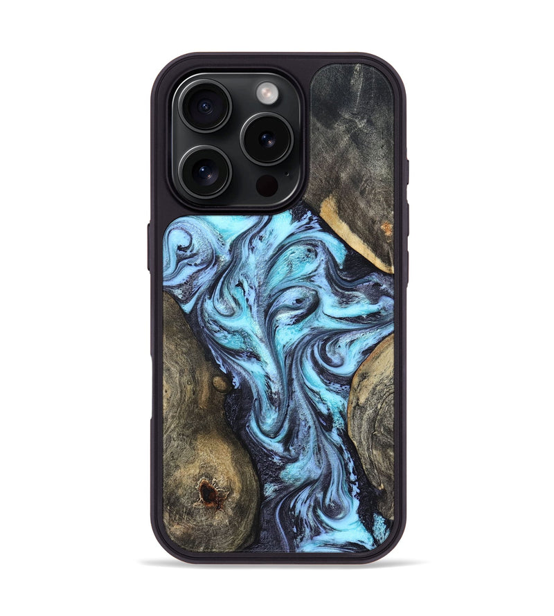 iPhone 16 Pro Wood Phone Case - Mervin (Blue, 824236)