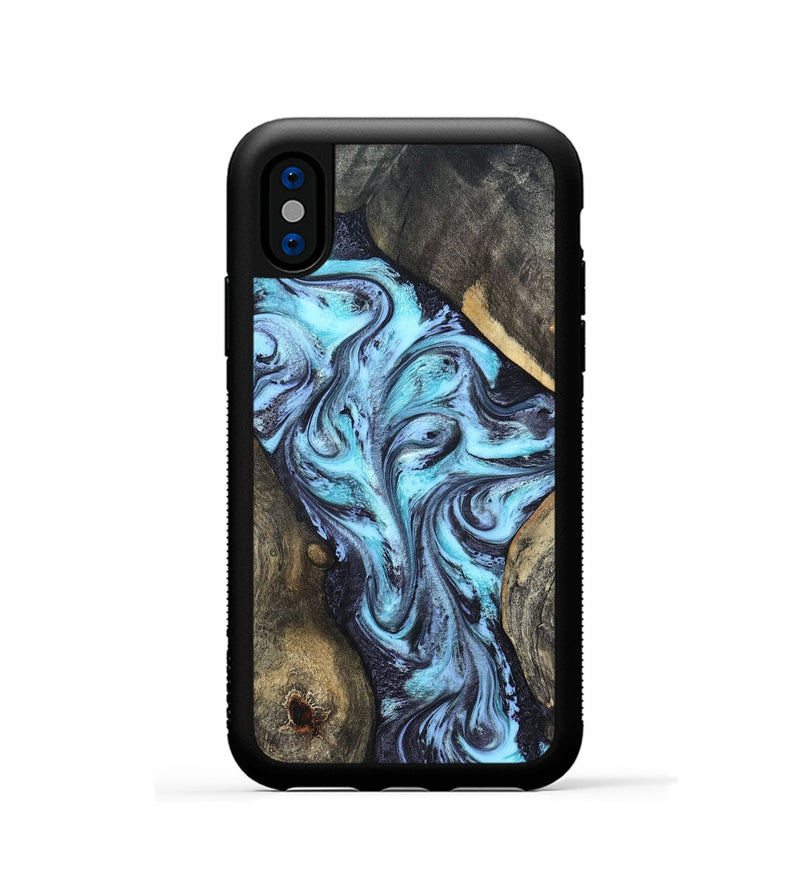iPhone Xs Wood Phone Case - Mervin (Blue, 824236)