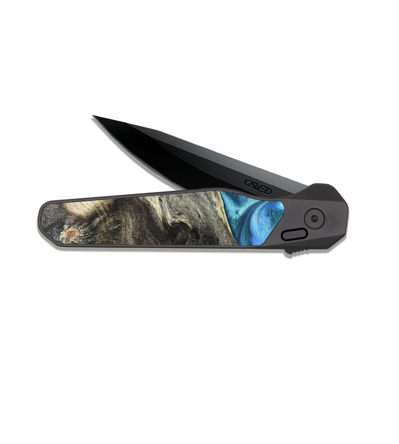 EDC Dark Slate Wood Pocket Knife - Dick (Blue, 824237)