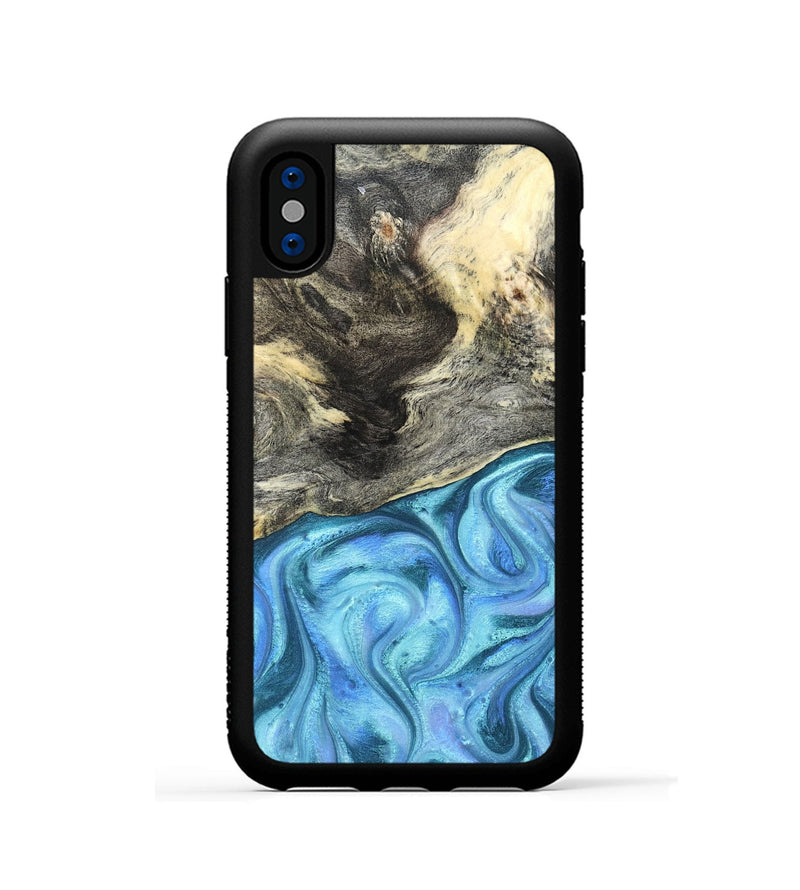 iPhone Xs Wood Phone Case - Dick (Blue, 824237)