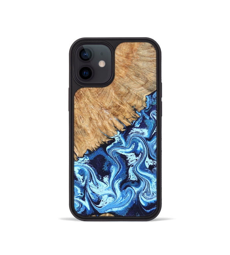 iPhone 12 mini Wood Phone Case - Caspian (Blue, 824238)