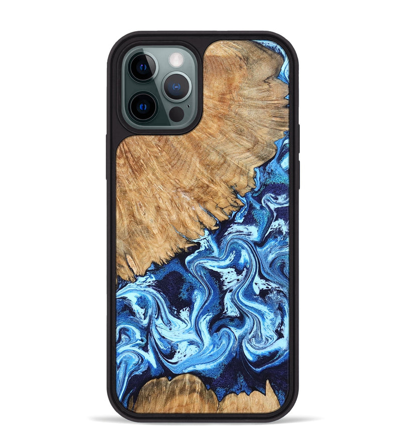 iPhone 12 Pro Max Wood Phone Case - Caspian (Blue, 824238)