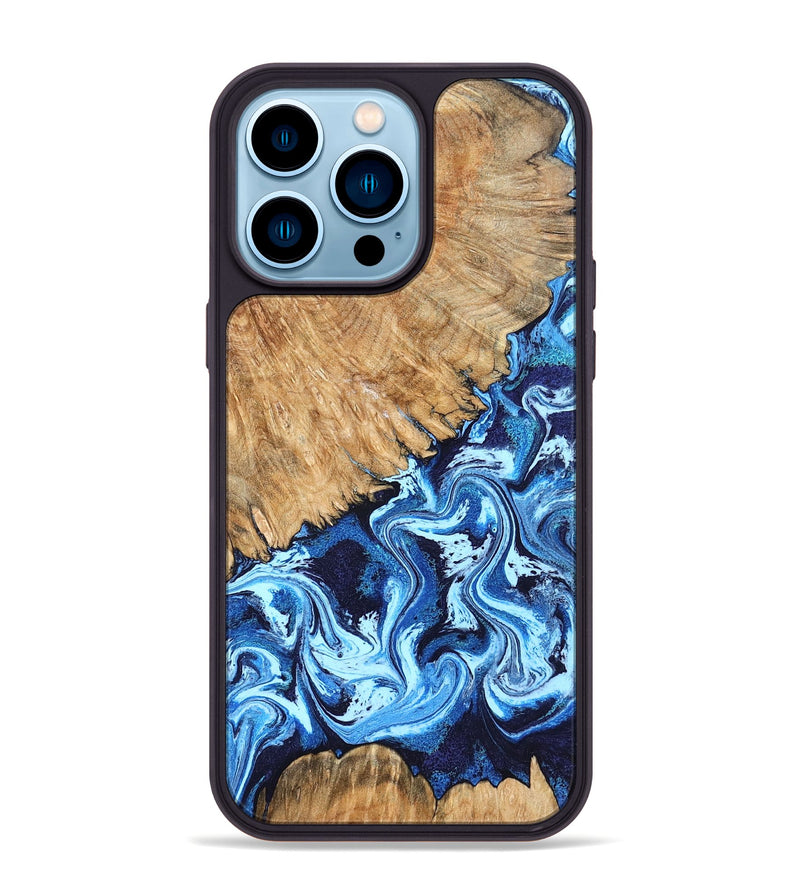 iPhone 14 Pro Max Wood Phone Case - Caspian (Blue, 824238)