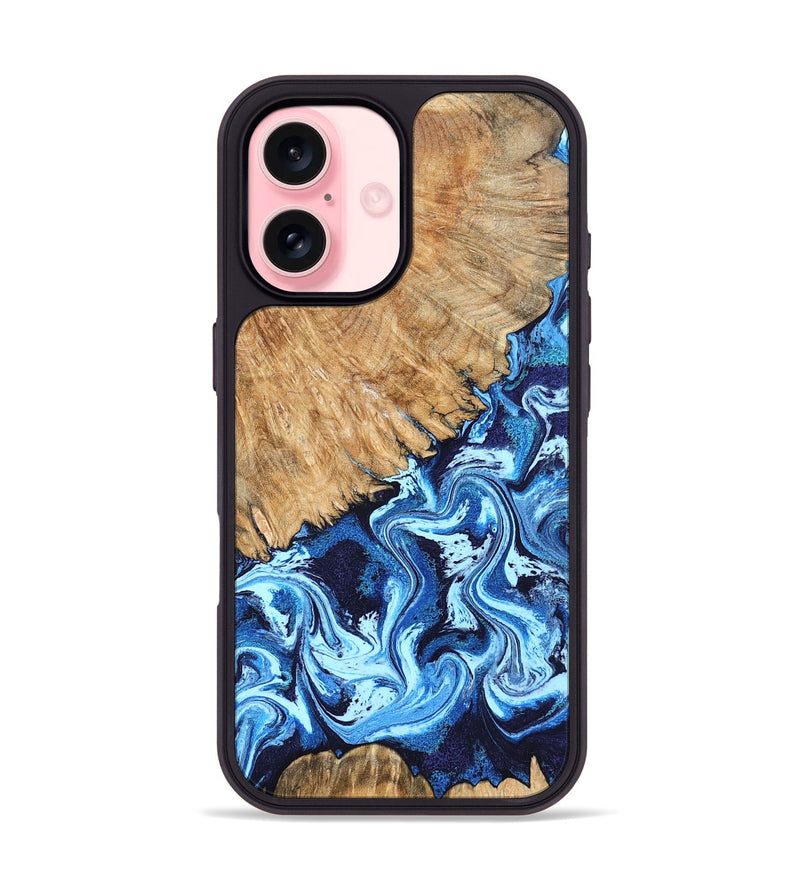 iPhone 16 Wood Phone Case - Caspian (Blue, 824238)