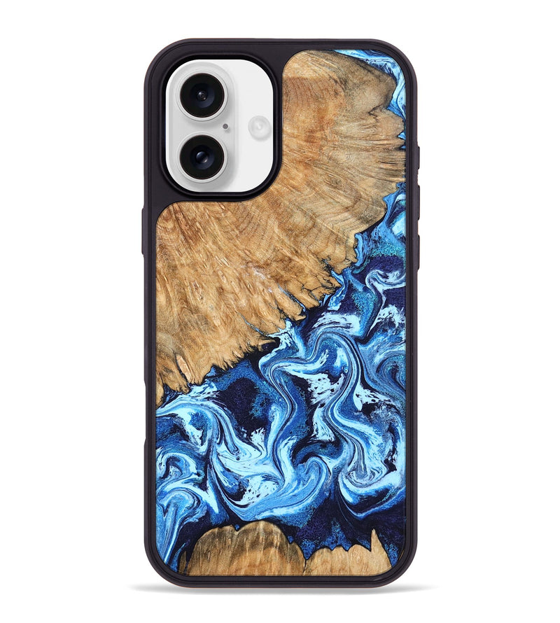 iPhone 16 Plus Wood Phone Case - Caspian (Blue, 824238)