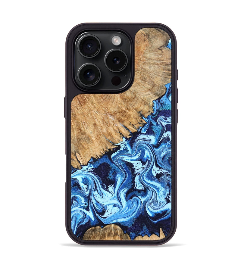 iPhone 16 Pro Wood Phone Case - Caspian (Blue, 824238)