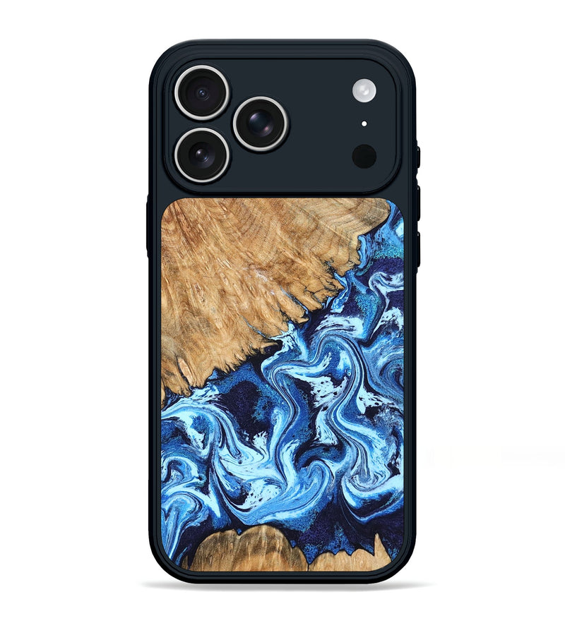 iPhone 17 Pro Max Wood Phone Case - Caspian (Blue, 824238)