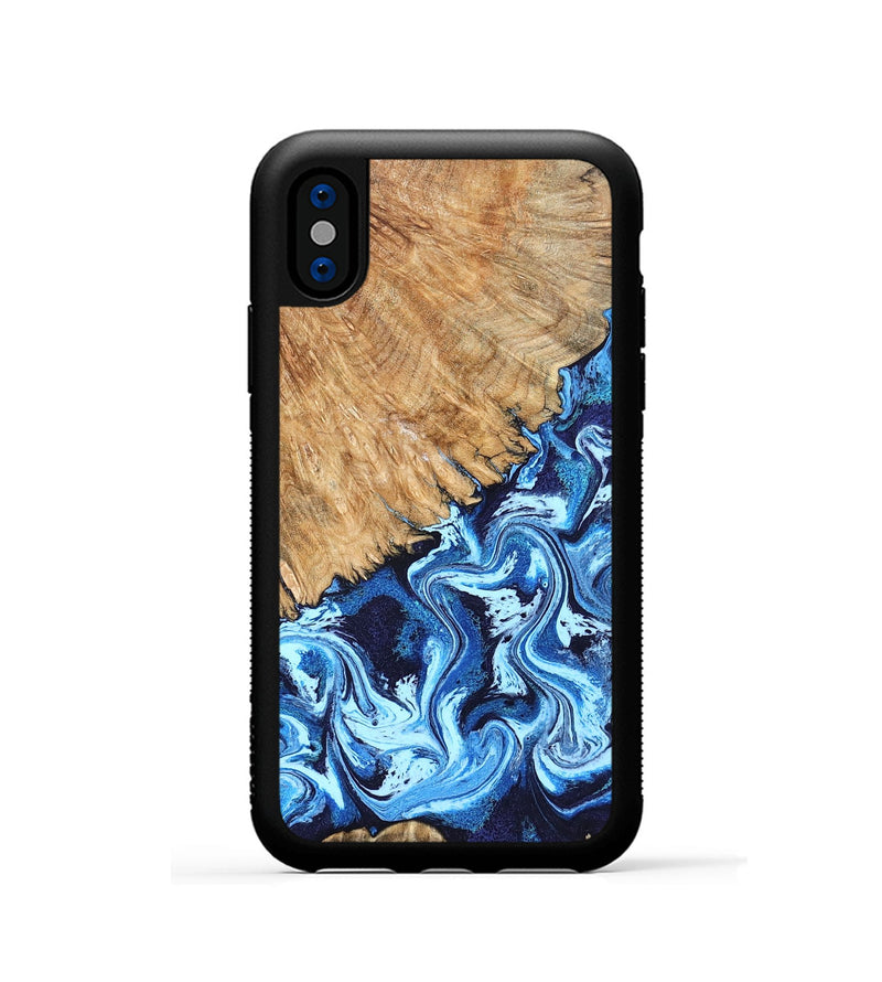 iPhone Xs Wood Phone Case - Caspian (Blue, 824238)
