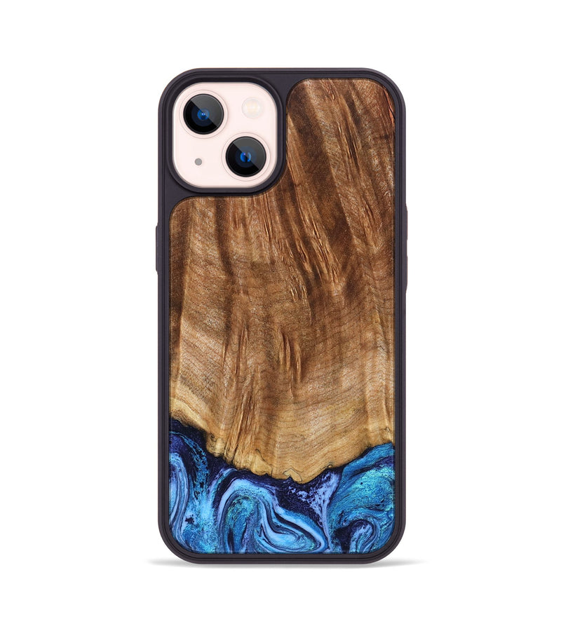 iPhone 14 Wood Phone Case - Margery (Blue, 824240)