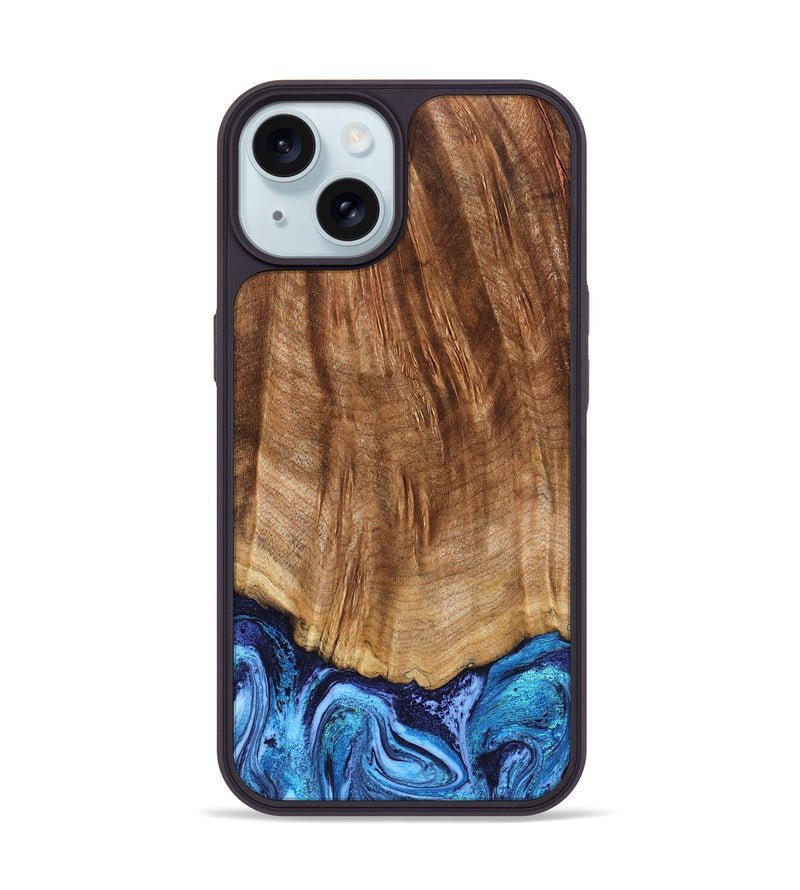 iPhone 15 Wood Phone Case - Margery (Blue, 824240)