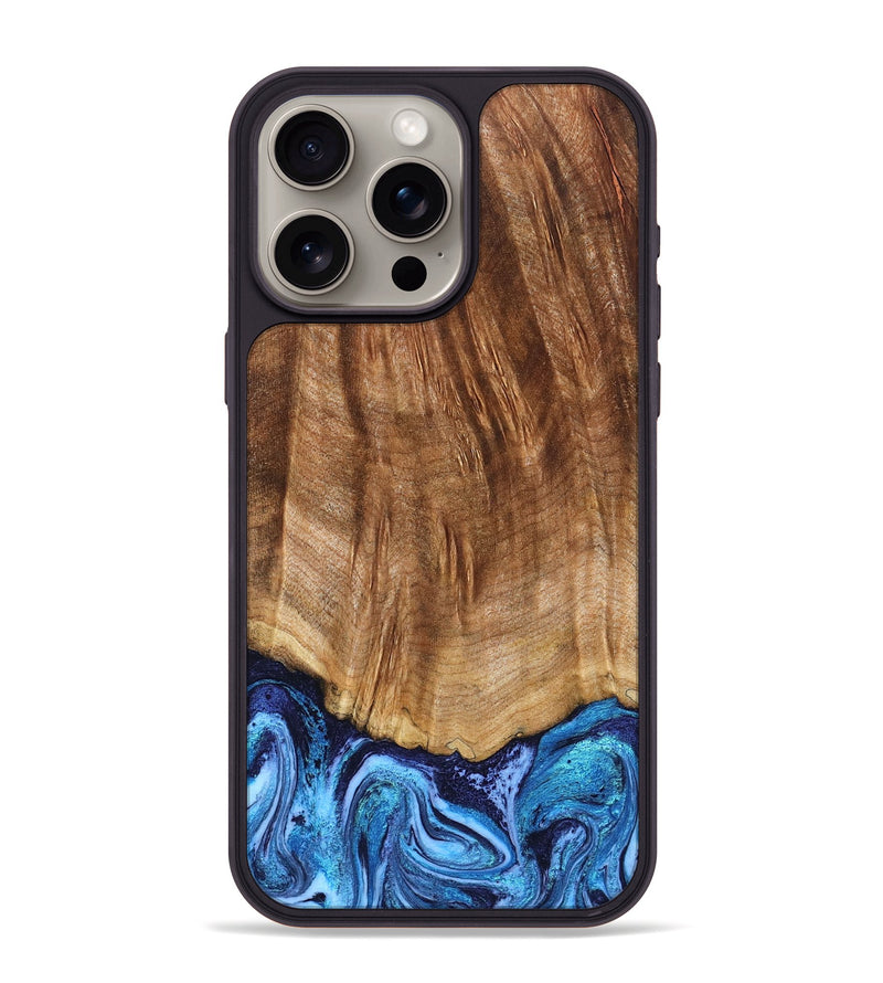 iPhone 15 Pro Max Wood Phone Case - Margery (Blue, 824240)