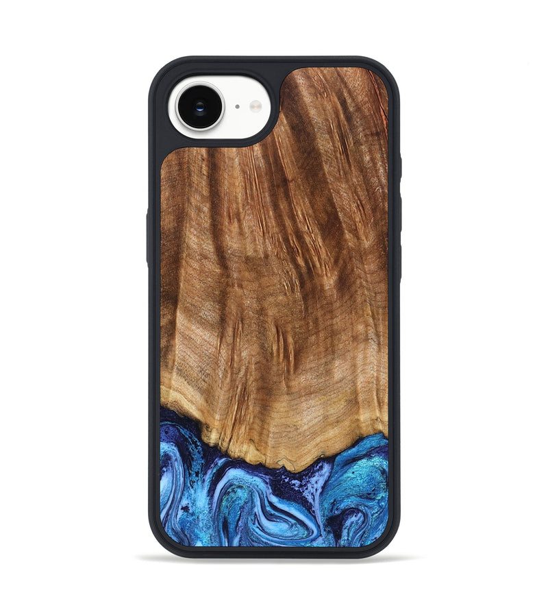 iPhone 16e Wood Phone Case - Margery (Blue, 824240)