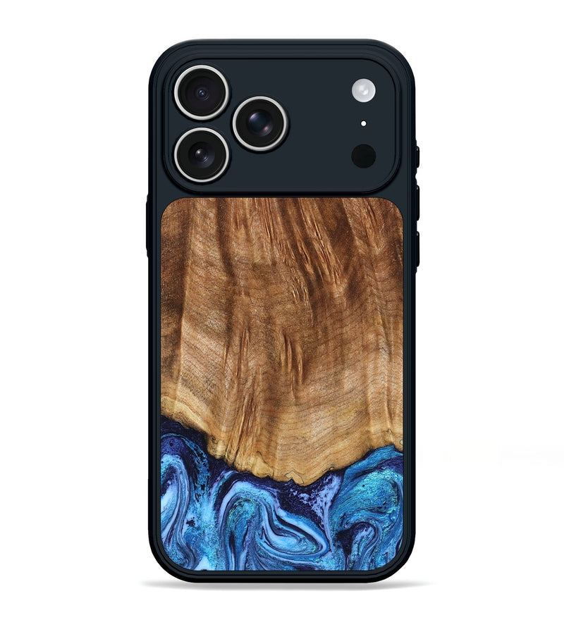 iPhone 17 Pro Max Wood Phone Case - Margery (Blue, 824240)