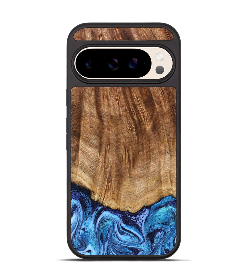 Pixel 10 Wood Phone Case - Margery (Blue, 824240)