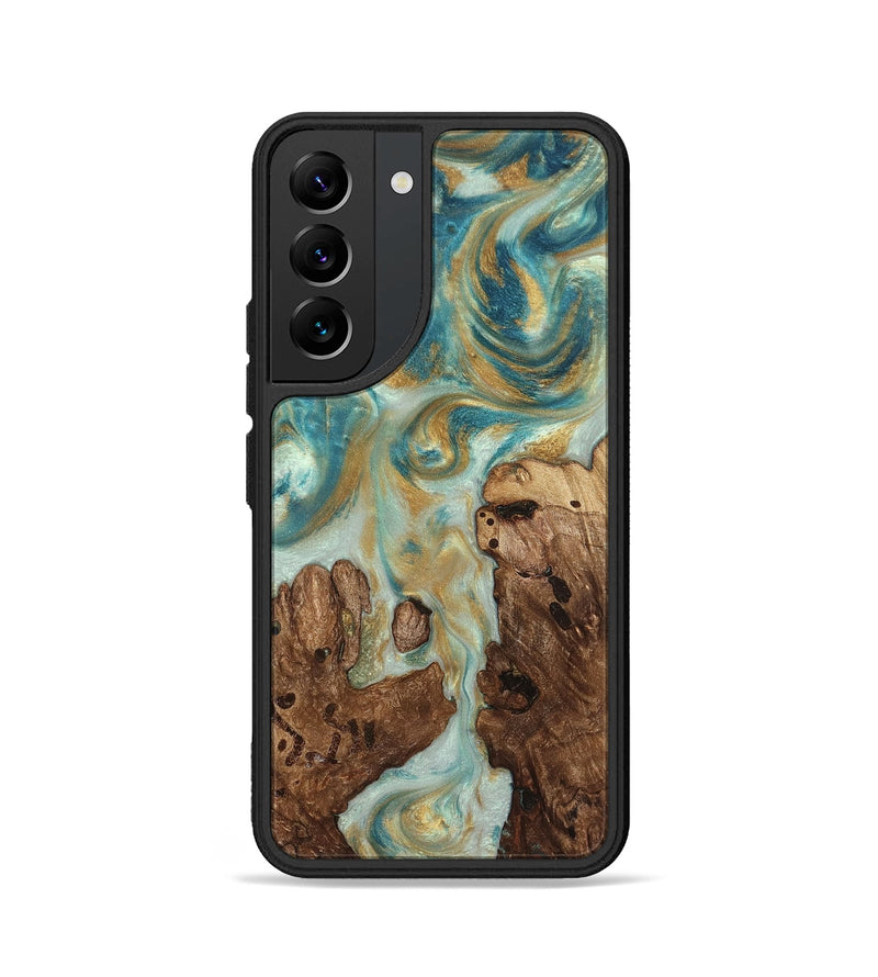 Galaxy S22 Wood Phone Case - Admiral (Teal & Gold, 824260)