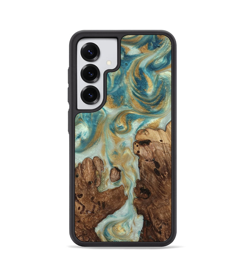 Galaxy S25 Wood Phone Case - Admiral (Teal & Gold, 824260)