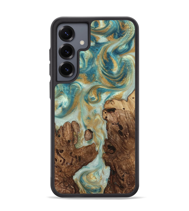 Galaxy S25 Plus Wood Phone Case - Admiral (Teal & Gold, 824260)