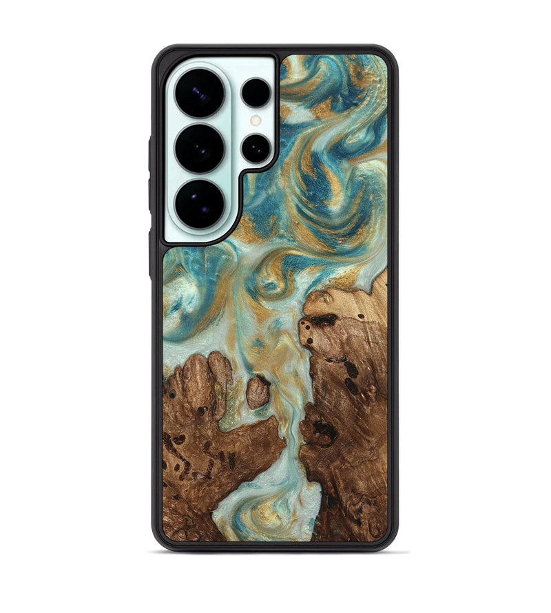 Galaxy S26 Ultra Wood Phone Case - Admiral (Teal & Gold, 824260)
