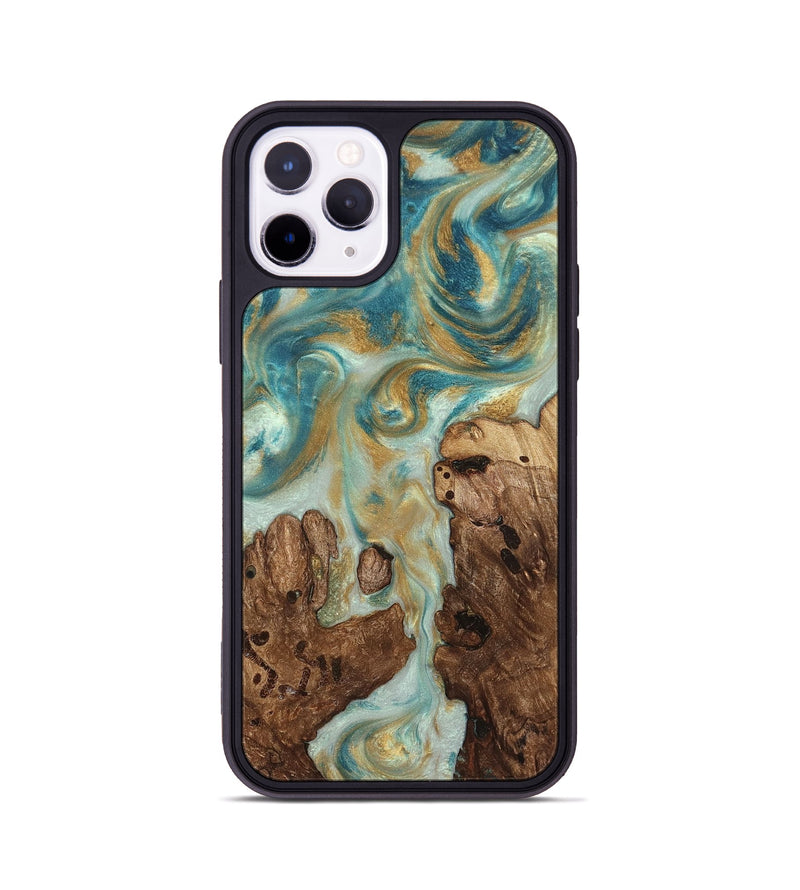 iPhone 11 Pro Wood Phone Case - Admiral (Teal & Gold, 824260)