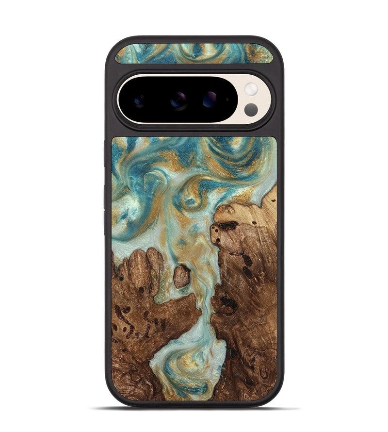 Pixel 10 Wood Phone Case - Admiral (Teal & Gold, 824260)