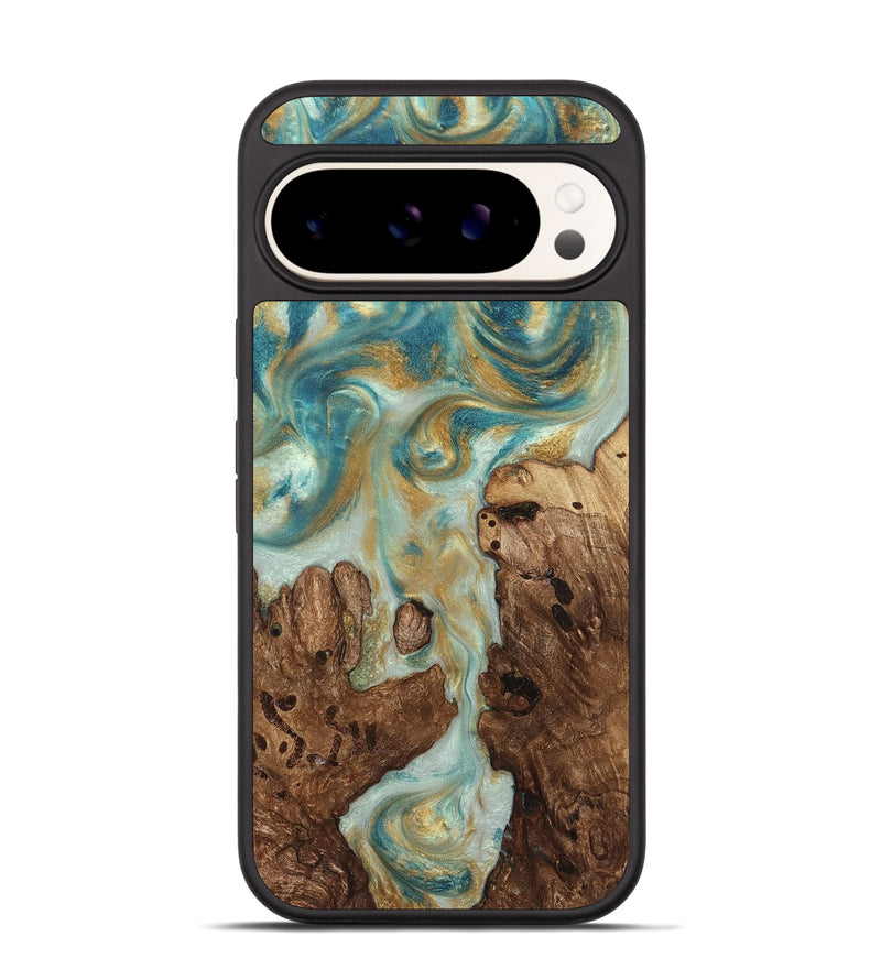 Pixel 9 Wood Phone Case - Admiral (Teal & Gold, 824260)