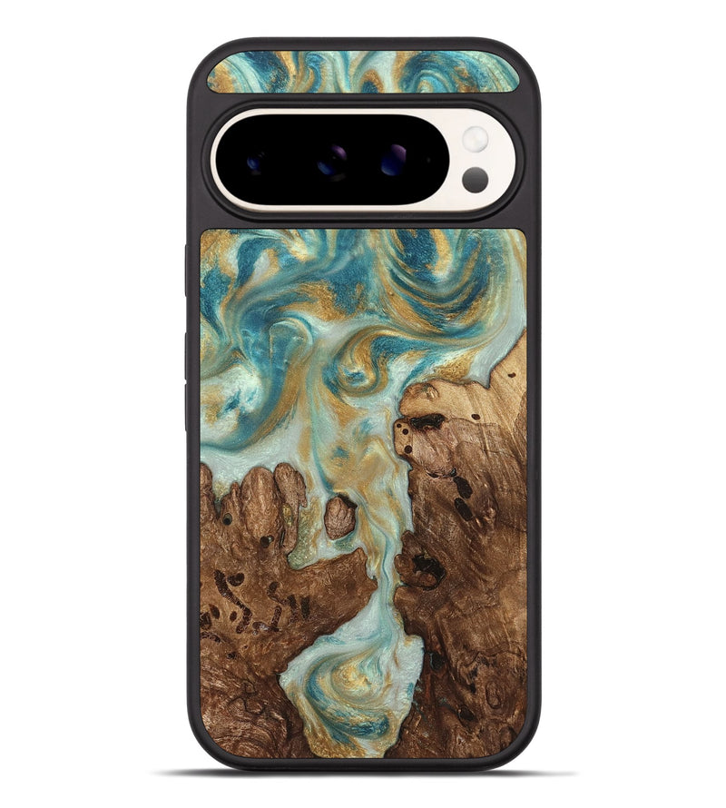 Pixel 9 Pro XL Wood Phone Case - Admiral (Teal & Gold, 824260)