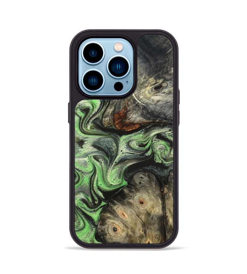 iPhone 14 Pro Wood Phone Case - Korbin (Green, 824264)