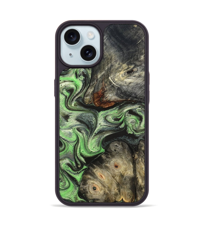 iPhone 15 Wood Phone Case - Korbin (Green, 824264)