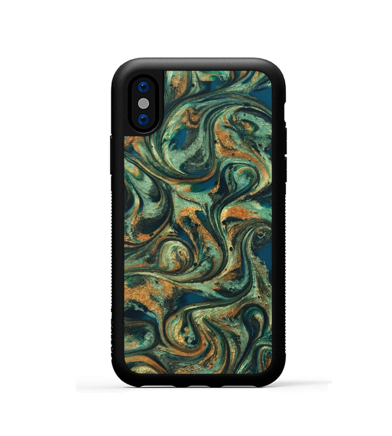 iPhone Xs ResinArt Phone Case - Emberly (Green, 824265)