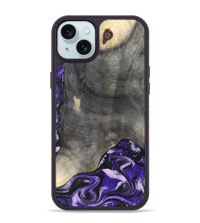iPhone 15 Plus Wood Phone Case - Luciana (Purple, 824268)