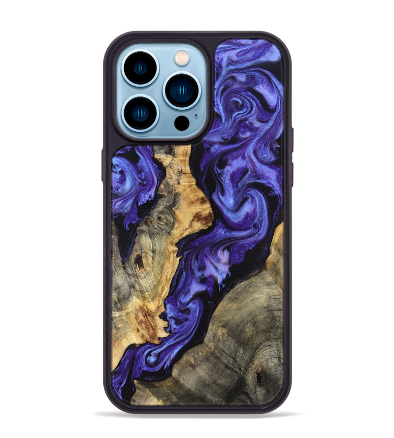 iPhone 14 Pro Max Wood Phone Case - Denis (Purple, 824270)