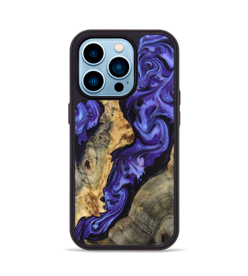 iPhone 14 Pro Wood Phone Case - Denis (Purple, 824270)