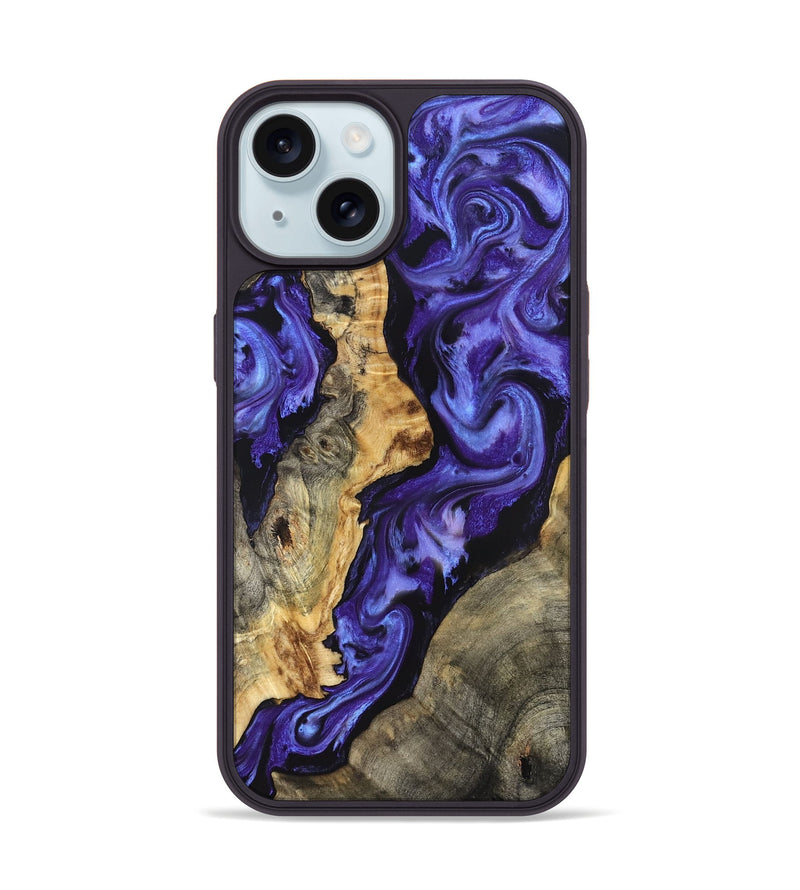 iPhone 15 Wood Phone Case - Denis (Purple, 824270)