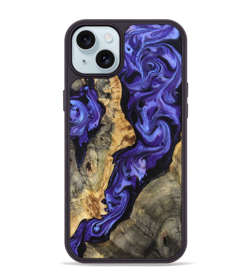iPhone 15 Plus Wood Phone Case - Denis (Purple, 824270)