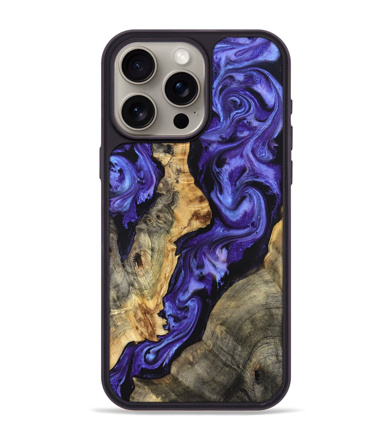 iPhone 15 Pro Max Wood Phone Case - Denis (Purple, 824270)