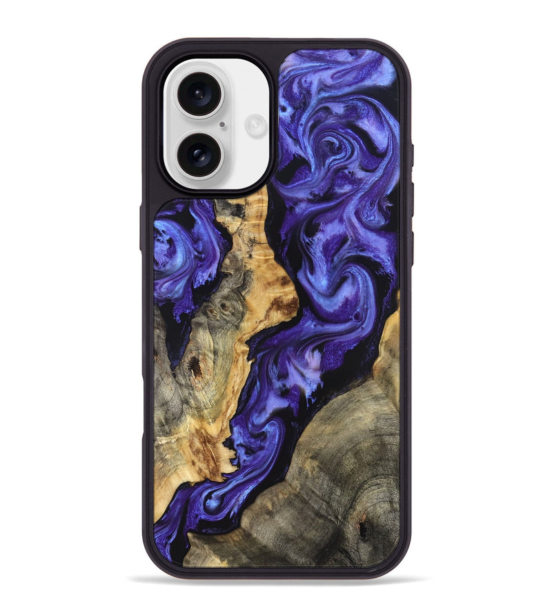 iPhone 16 Plus Wood Phone Case - Denis (Purple, 824270)