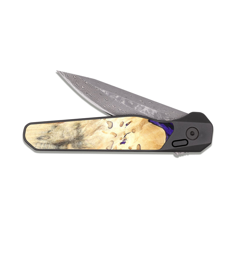 EDC Dark Damascus Wood Pocket Knife - Antone (Purple, 824271)