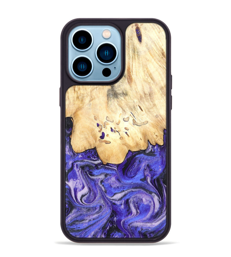 iPhone 14 Pro Max Wood Phone Case - Antone (Purple, 824271)