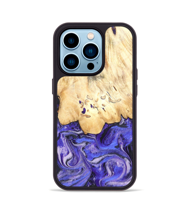 iPhone 14 Pro Wood Phone Case - Antone (Purple, 824271)