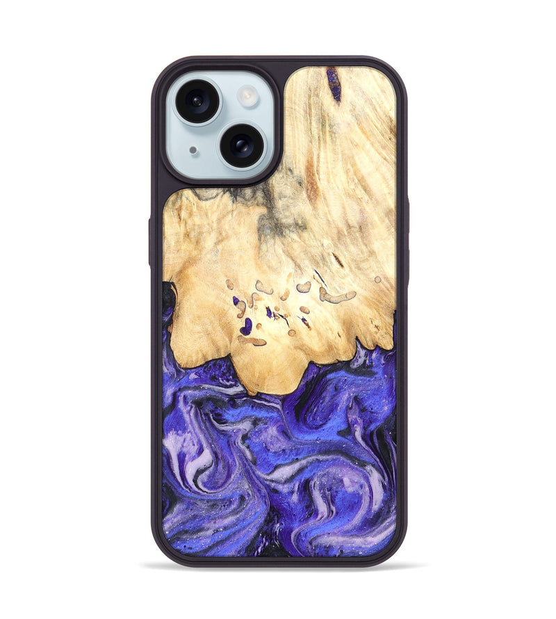 iPhone 15 Wood Phone Case - Antone (Purple, 824271)