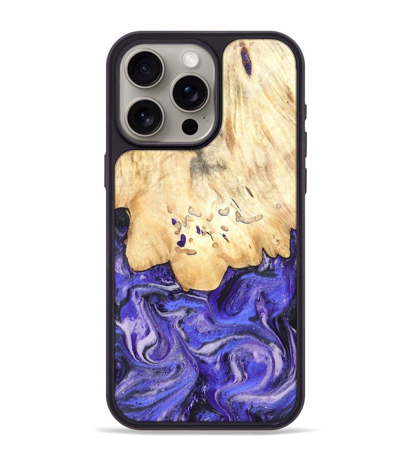 iPhone 15 Pro Max Wood Phone Case - Antone (Purple, 824271)