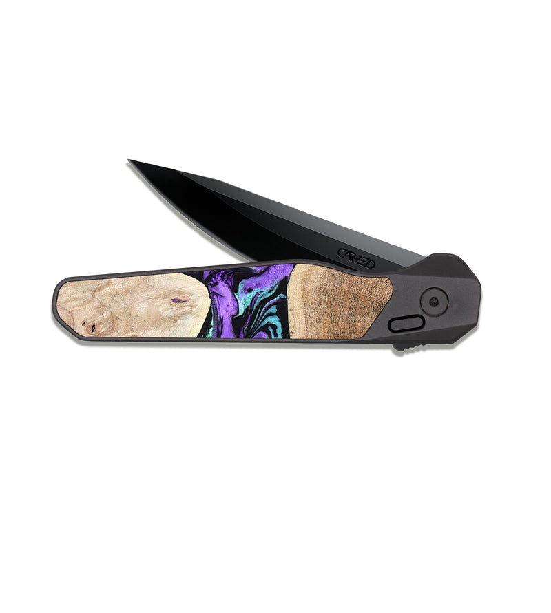EDC Dark Slate Wood Pocket Knife - Donn (Purple, 824275)
