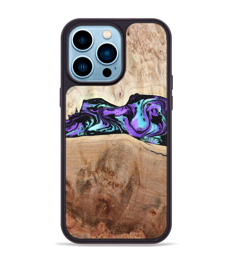 iPhone 14 Pro Max Wood Phone Case - Donn (Purple, 824275)